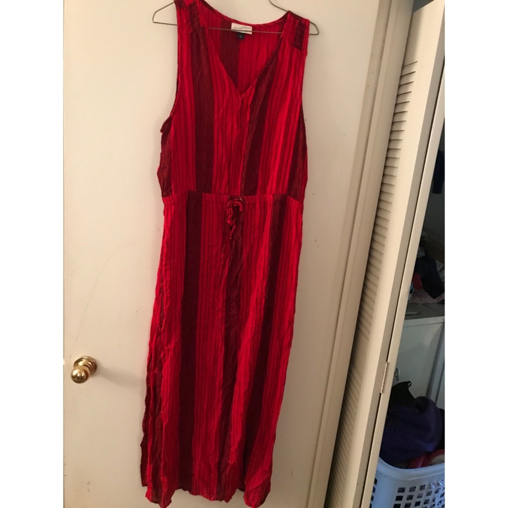 Red and black maxi dress